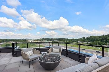 Rooftop deck with grills